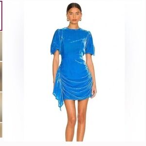 Rhode Pia Dress Blue Velvet Size Small